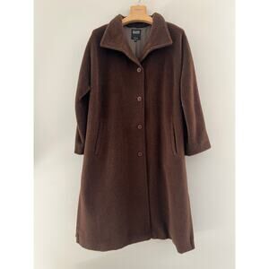 Vintage Hilary Radley Llama & Wool Winter Overcoat Brown Size 10 SG